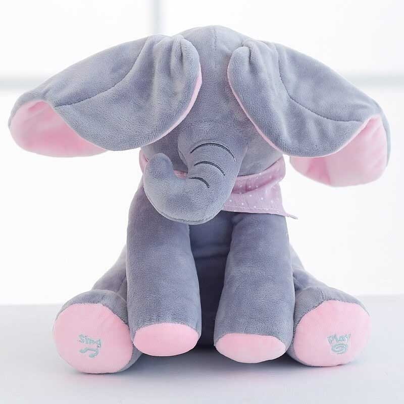 Playful Peek-A-Boo Elephant Toy in 3 Colors Best Sellers Huggable Plush Friends Color : Gray|Pink/Gray|Blue/Gray 