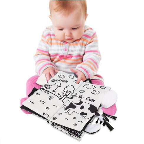 Black and White Smooth Material Books for Infants 4